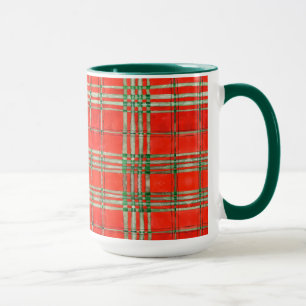 RED SCOTT TARTAN Tall Hunter Green Combo Mug