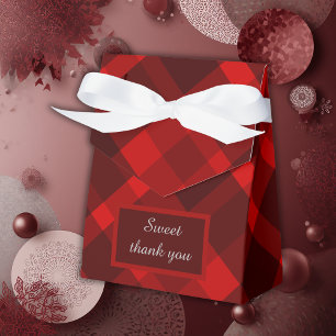 red scottish country wedding favour box