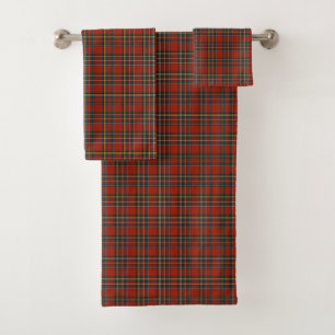 Red Scottish Plaid Royal Stewart Tartan Bath Towel Set