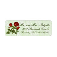 Red Scottish Rose Return Address Label