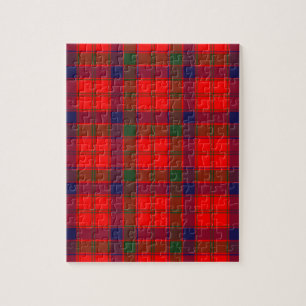 Red Scottish Tartan Jigsaw Puzzle