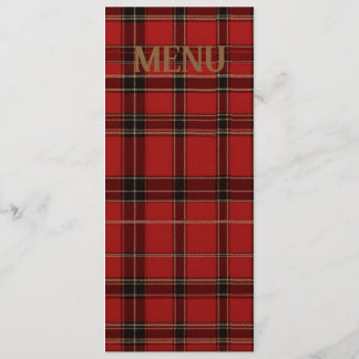 Red Scottish Tartan Wedding Menu