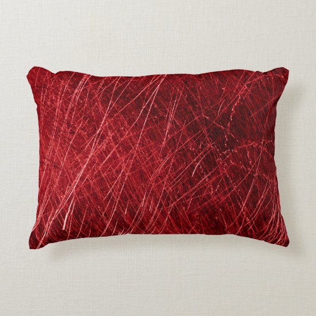 Red scratch abstract backgroundabstract, aged, alu decorative cushion (Front)