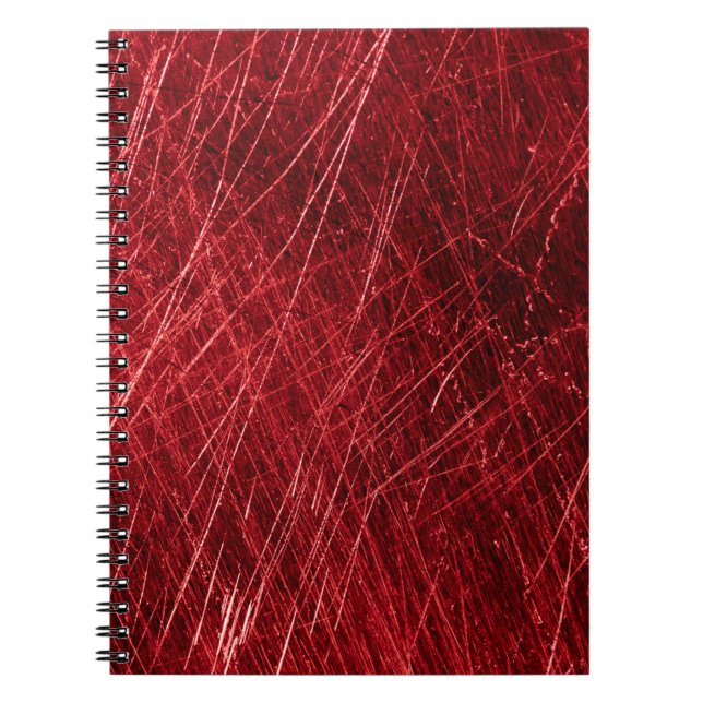 Red scratch abstract backgroundabstract, aged, alu notebook (Front)