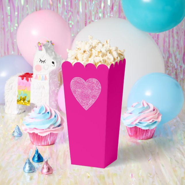 Red Scribbleprint Heart Favour Box (Party)