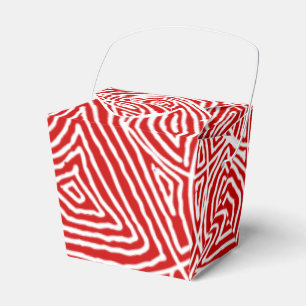 Red Scribbleprints Pattern Favour Box