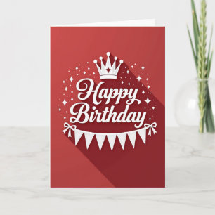 Red Script Birthday Card