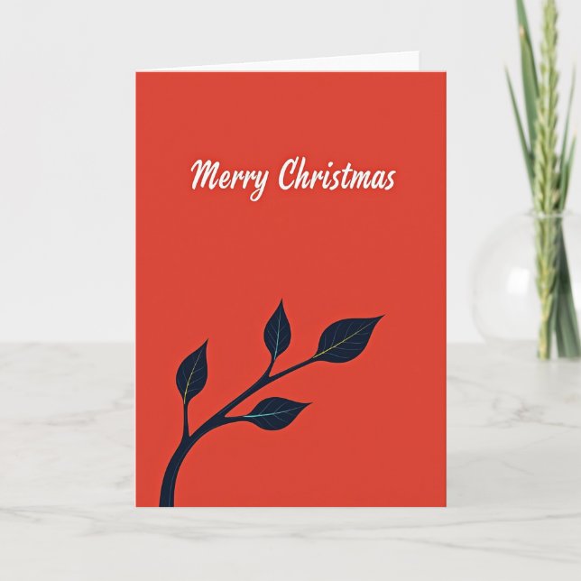 Red Script Christmas Card (Front)