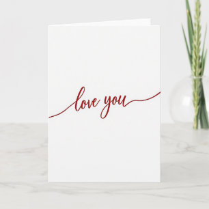 Red Script Love You Card