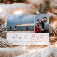 Red Script Merry and Bright Photo Card