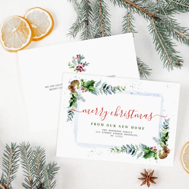 Red script Merry christmas moving announcement (Creator Uploaded)