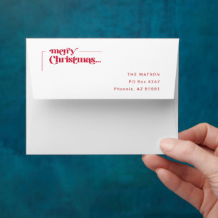 Red Script Merry Christmas Pet Dog Holiday Envelope