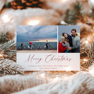 Red Script Merry Christmas Photo Card