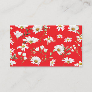 Red Script Signature Daisy Business Card