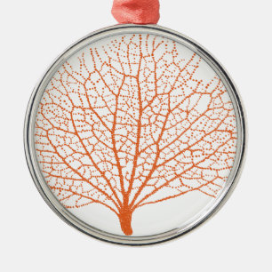 red sea fan coral silhouette metal tree decoration