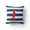Red Sea horse Navy blue stripes nautical pillow