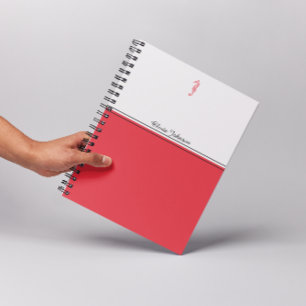 Red seahorse illustration sea life name minimalist notebook