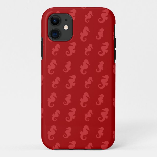 Red seahorses Case-Mate iPhone case (Back)