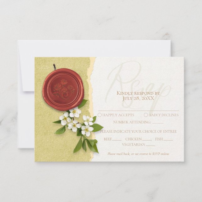 Red Seal Wedding Response Card (Front)
