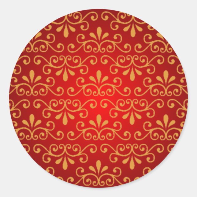 Red Seal with Gold Curlicues (Front)