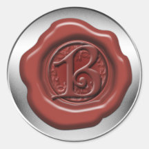 Red sealing wax letter B