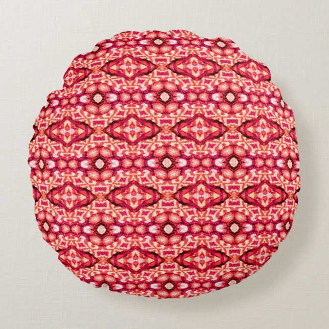 Red seamless Persian Carpet. Ethnic texture abstra Round Cushion (Front)