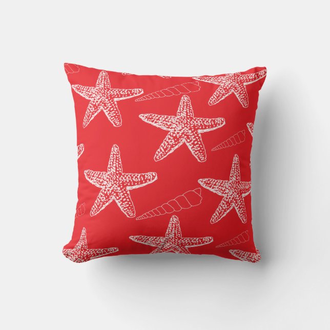 Red Seashell Pillow (Front)