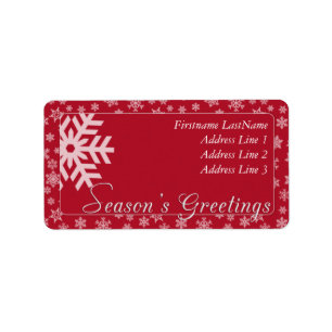 Red Season's Greetings Address Label