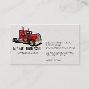 Red Semi Truck   Trucking Business Card