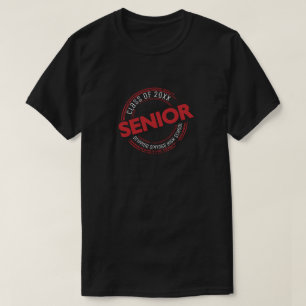 Red Senior Class of Distressed Badge T-Shirt