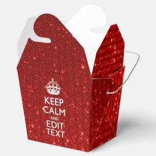 Red Sensation Keep Calm and Have Your Text Favour Box