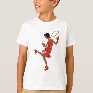 red sequin black flapper T-Shirt
