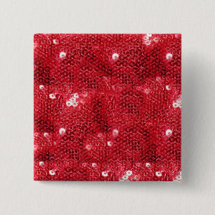 Red Sequin Image Background 15 Cm Square Badge