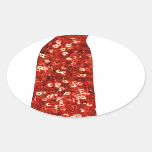 red sequin vintage pin up oval sticker