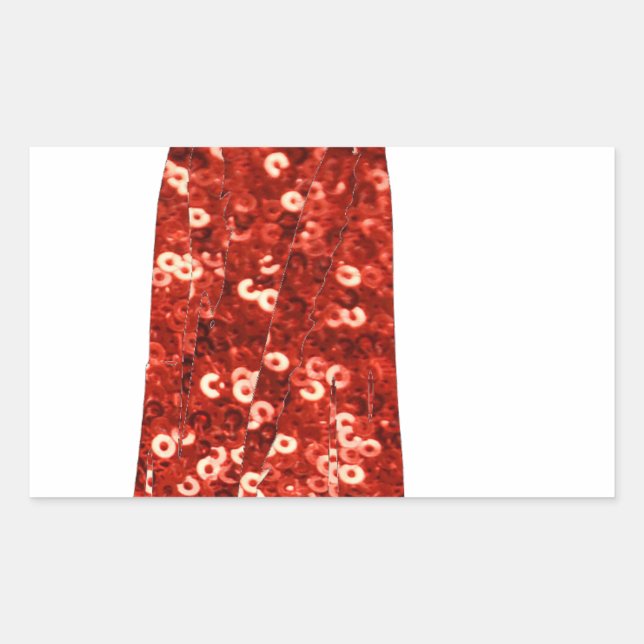red sequin vintage pin up rectangular sticker (Front)