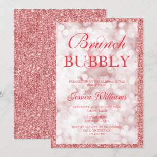 Red Sequins Brunch & Bubbly Bridal Shower Invitation