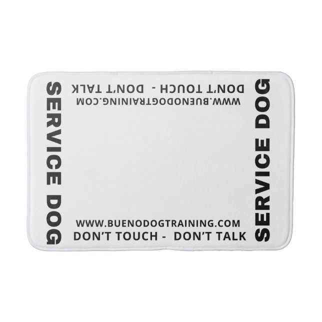 Red Service Dog Do Not Touch Do Not Talk Bath Mat  (Front)