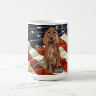 RED SETTER CURLING  COFFEE MUG