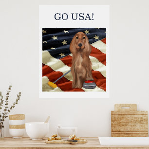 RED SETTER CURLING  POSTER