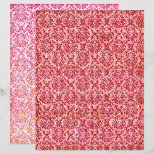 Red shabby vintage motif scrapbook paper