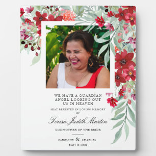 Red Shades Botanical Floral Traditional Garland Plaque