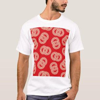 Red shades, interlocked striped rings pattern. T-Shirt
