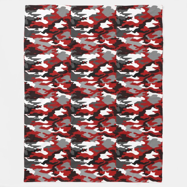 Red Shadows Camo Fleece Blanket (Front)