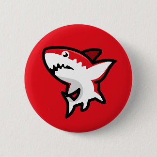 Red Shark 6 Cm Round Badge