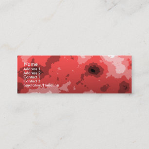 red sharp edge skinny business card. mini business card