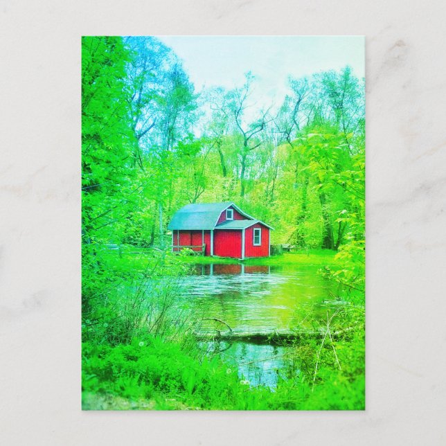 RED SHED GREEN POSTCARD (Front)