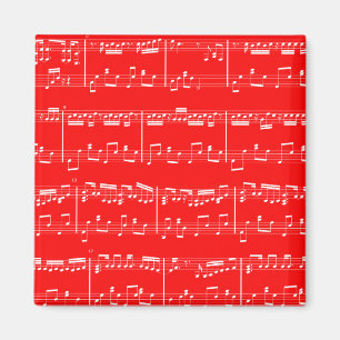 Red Sheet Music Magnet