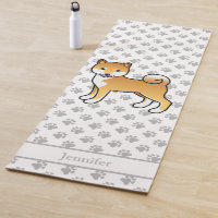 Red Shiba Inu Cute Cartoon Dog With Paws & Name
