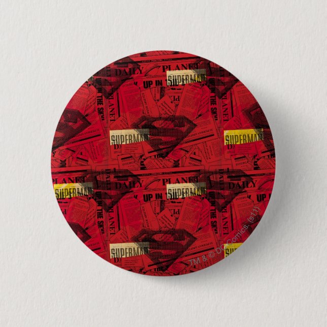 Red Shield Pattern 6 Cm Round Badge (Front)