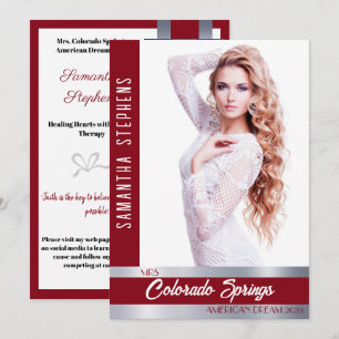 Red Shine Autograph Card for Pageants